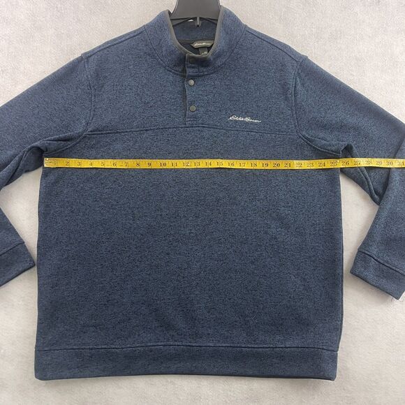 Eddie Bauer Sweater Mens Size XXL Blue Pullover Henley Snap Sweatshirt - Picture 6 of 12